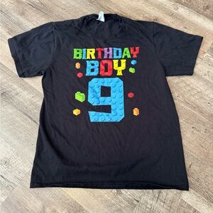 Birthday Boy 9 Lego Black T-Shirt